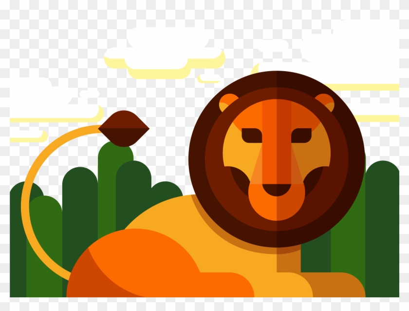 Lion Cartoon Geometry Illustration - Lion Cartoon Geometry Illustration #279791