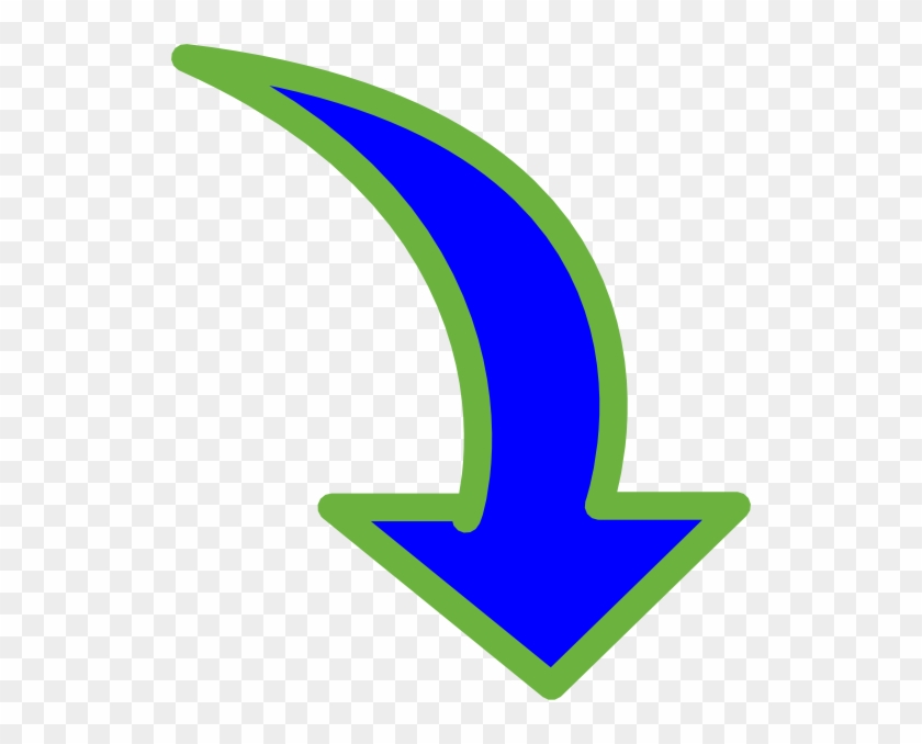 Curved Arrow Bright Blue Small Clip Art At Clker - Curved Arrow Pointing Down #280566