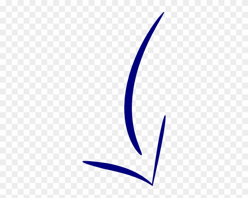 Blue Arrow Curved Clip Art - Thin Curved Arrow Png #280681