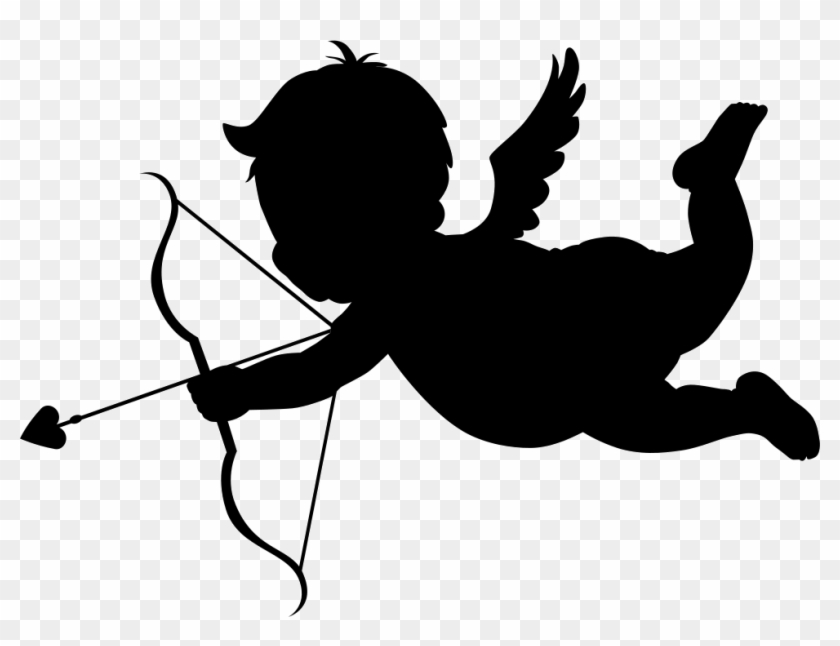Download Cupid In Flight Silhouette With Bow And Arrow Svg Png Cupid Png Free Transparent Png Clipart Images Download