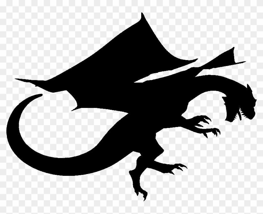flying dragon silhouette tattoo