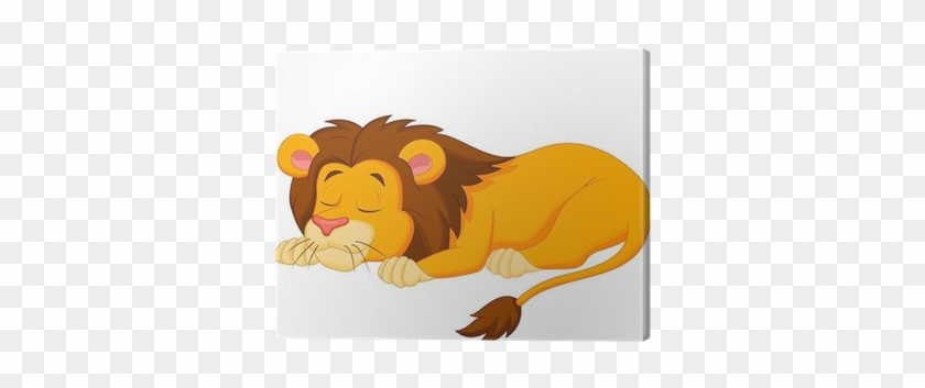 Cuadro En Lienzo León De Dibujos Animados Dormir • - Sleeping Lion Cartoon #290546