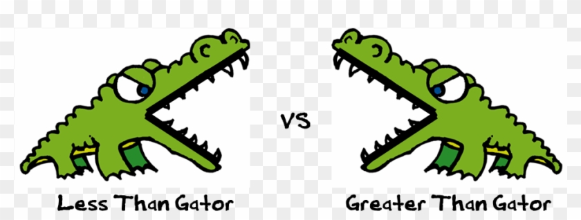 alligator mouth greater than less than