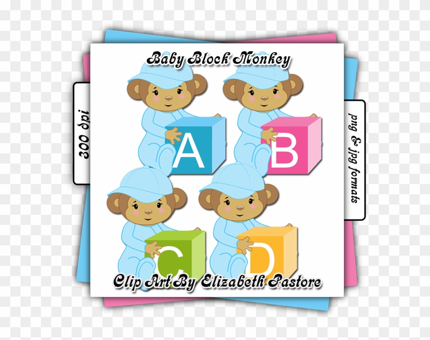 Cute Baby Monkey In Blue Clip Art Collection - Clip Art #291648