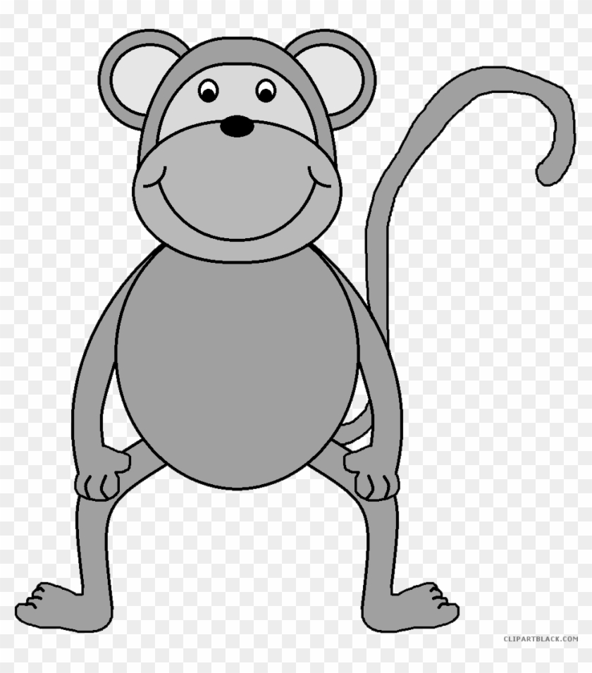 Monkey Animal Free Black White Clipart Images Clipartblack - Monkey Clipart #291974