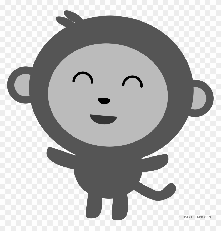 Monkey Animal Free Black White Clipart Images Clipartblack - Cartoon #292019