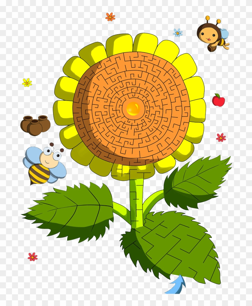 Common Sunflower Cartoon Illustration - Common Sunflower Cartoon Illustration #292422