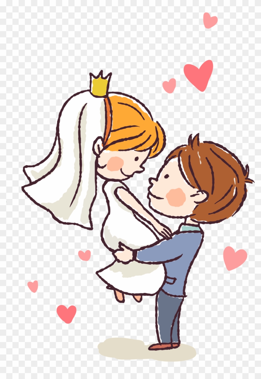 Cartoon Bride And Groom - Desenho Noivos #296085