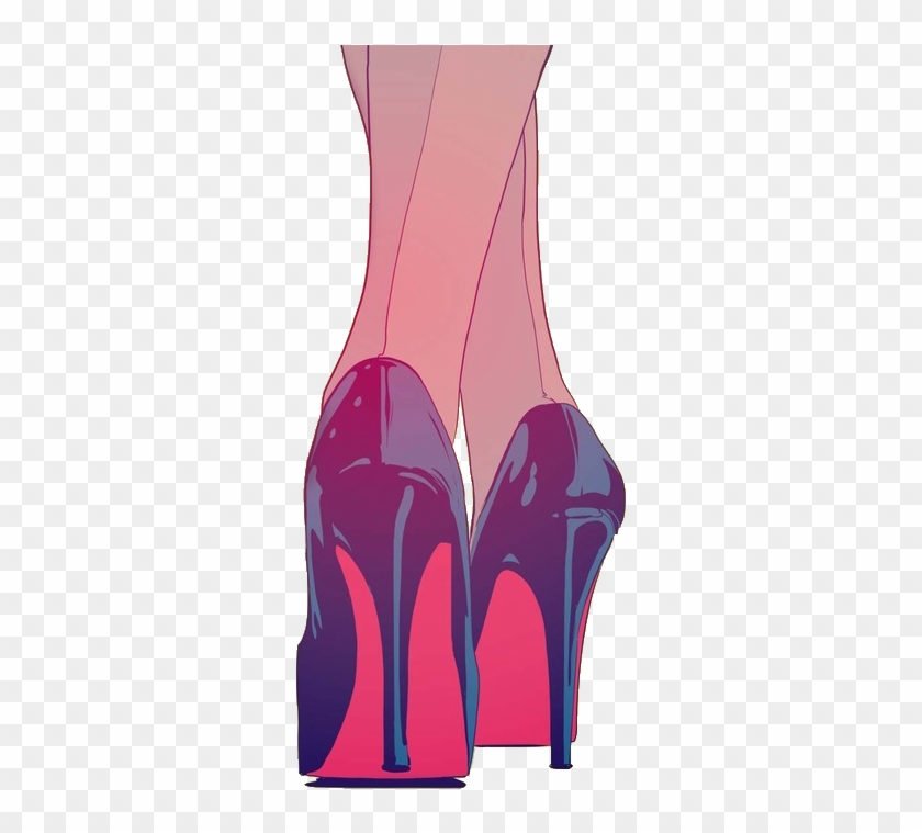 Drawing Art Girl Tumblr Fashion Heels Shoes Cartoon - Red Bottom