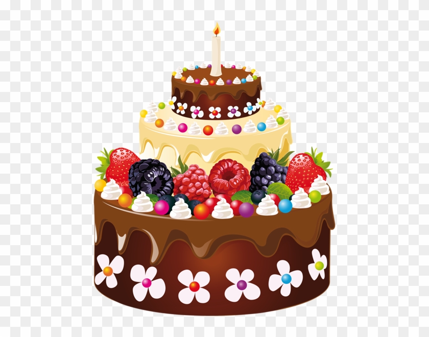 Watercolor Birthday Cake. Illustration AI Generative 24302286 PNG
