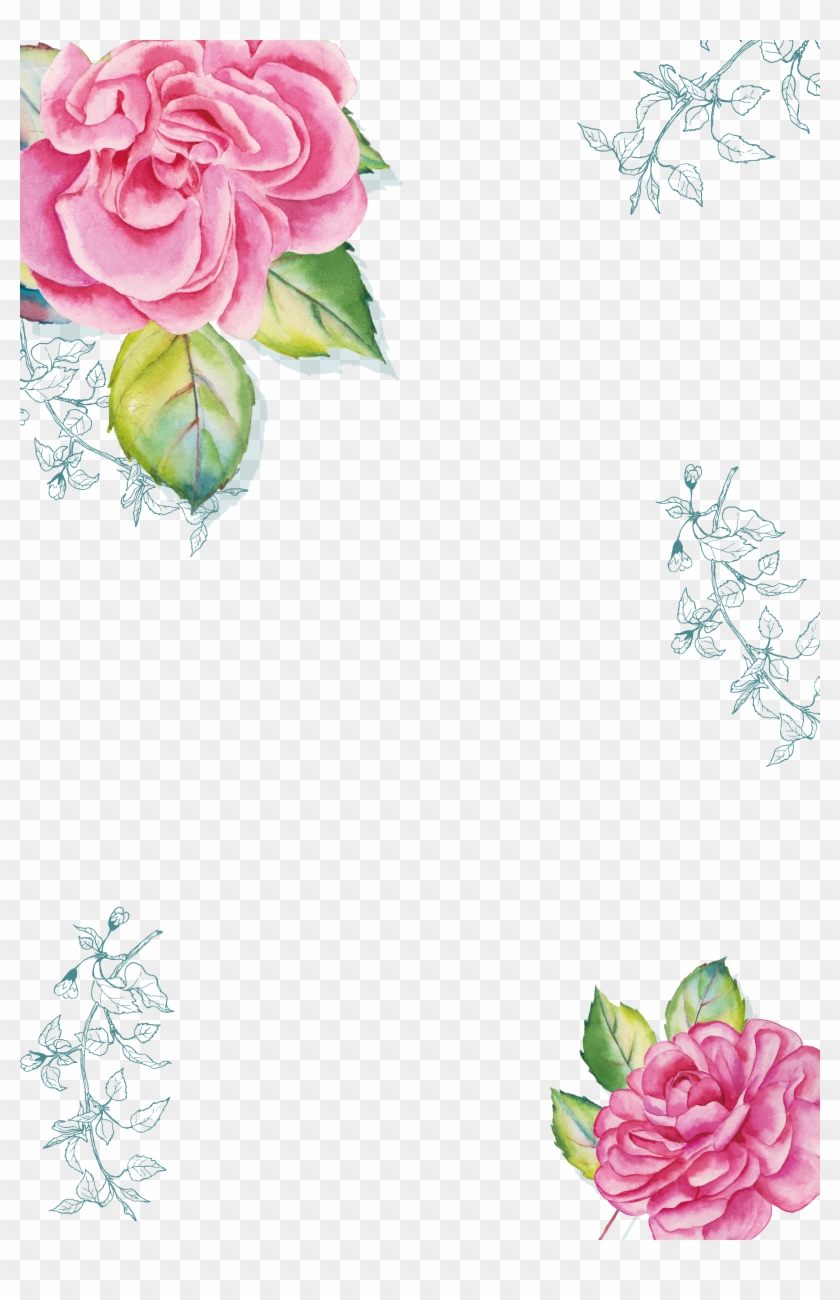 Watercolor Painting Poster Download - Watercolor Transparent Flower Border #299420