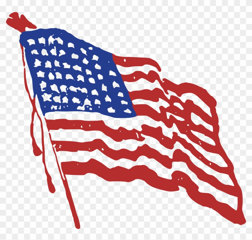 Free Clipart Of A Rippling American Flag - Free Clip Art Flag America #301192