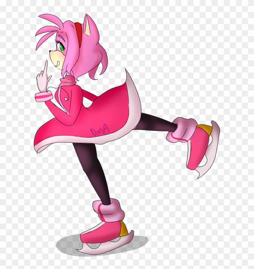 Amy Rose Skating By Ponyo-hopeless - Cartoon #306238