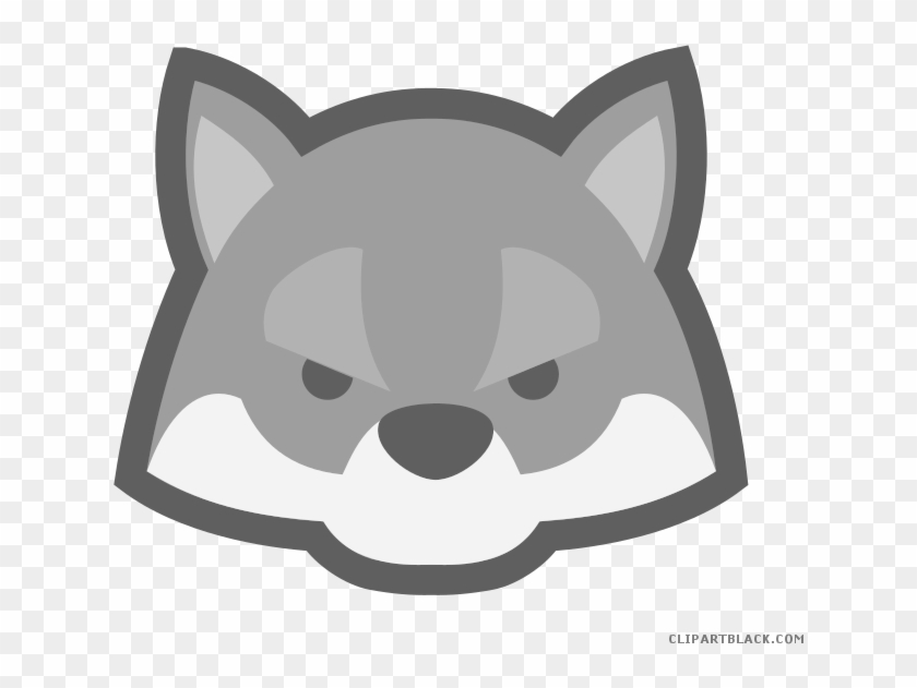 wolf head clipart black and white