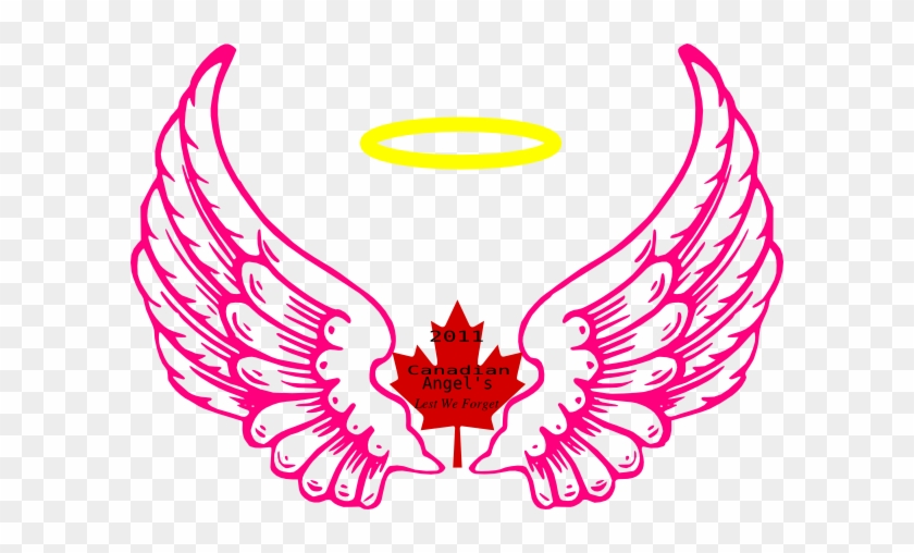 Canadian Wing Angel Halo 2 Clip Art - Angel Wing Drawing Png #54162