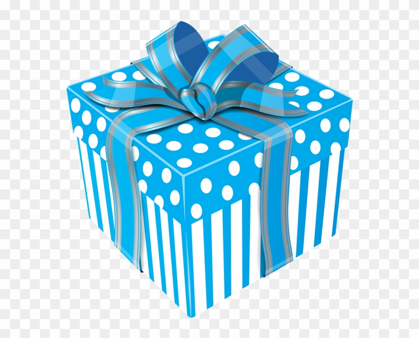 Cute Blue Gift Box Transparent Png Clip Art Image - Blue Present Clip Art #57988