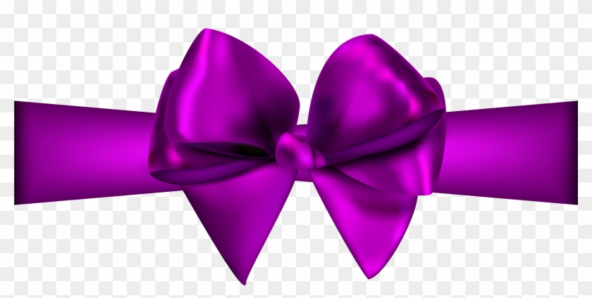 Purple Ribbon With Bow Png Clip Art - Red Ribbon Png #60403