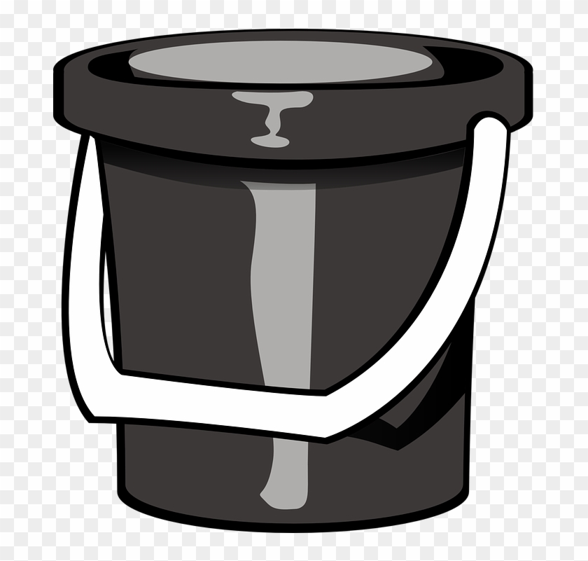 Gray Clipart Bucket - Cubeta Blanco Y Negro #60580