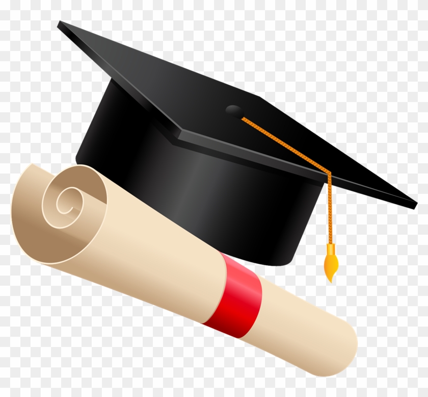Cap Clipart Toga - Graduation Cap And Scroll - Free Transparent PNG