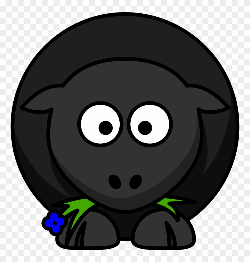 Cartoon Black Sheep - Red Circle #312600