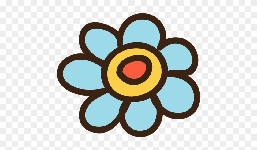 Flower Head Colored Doodle Transparent Png - Circle #314340