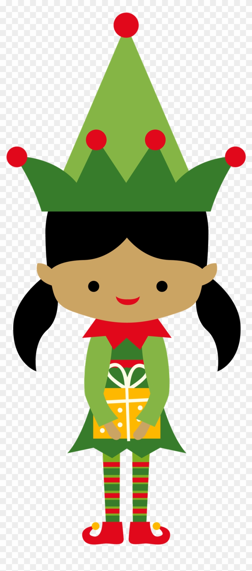 Christmas Girl Elf Clip Art - Christmas Girl Elves Clipart #316448
