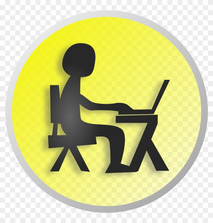 Man Working On Laptop At Home Royalty Free Vector Clip - Working On Laptop Clipart #319364