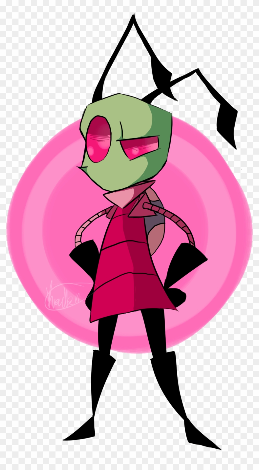 Invader Zim Zim Digital Art Stickers Redbubble Sticker - Cartoon #319668