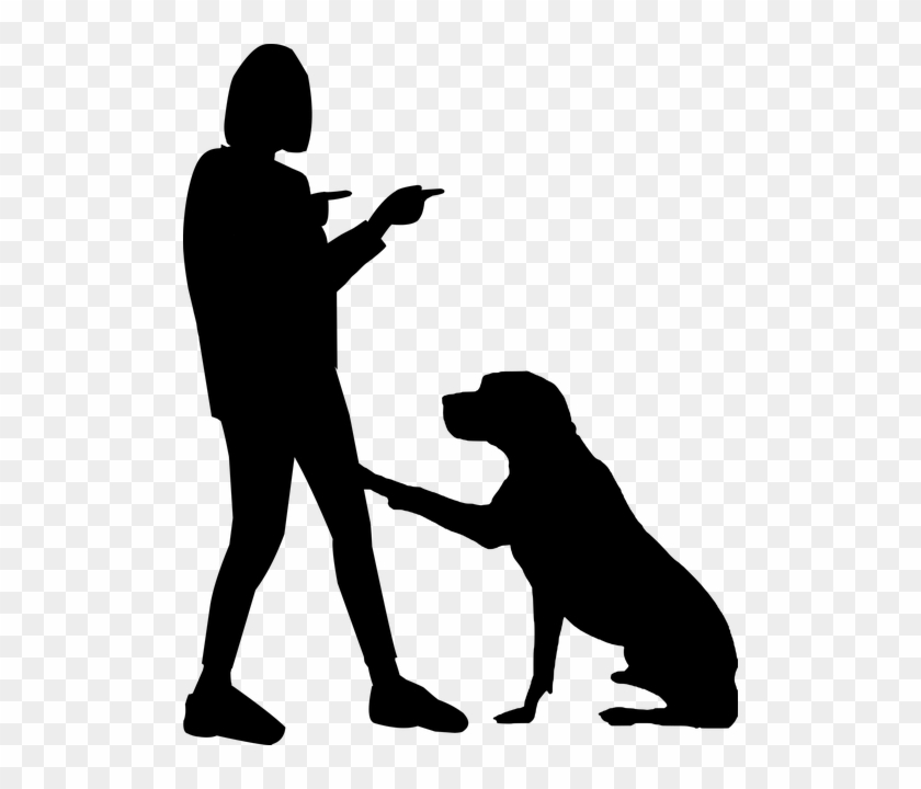 Womand With Dog Silhouette Png #322351