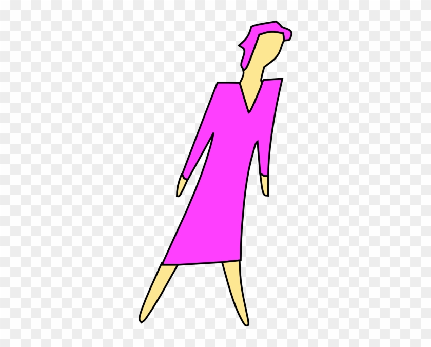 Free Vector Cartoon Lady Walking Clip Art - Clip Art #323266