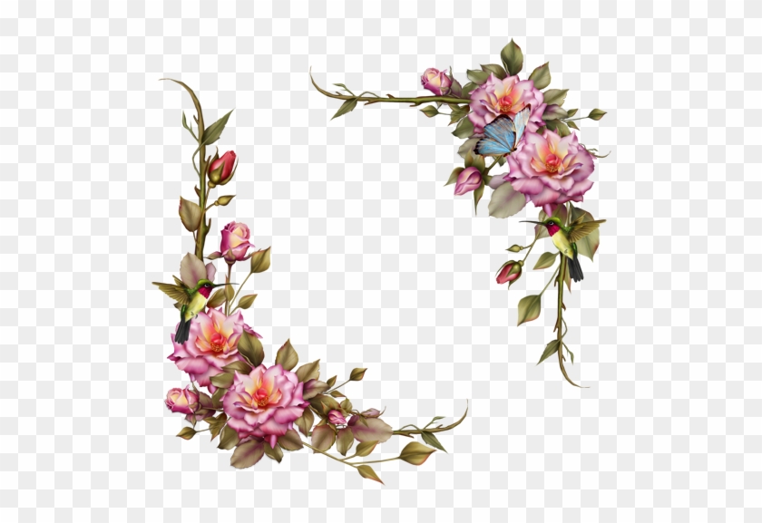 3362195683, Flowers And Rings 3d, Category Pictures - Transparent Floral Frame #324152