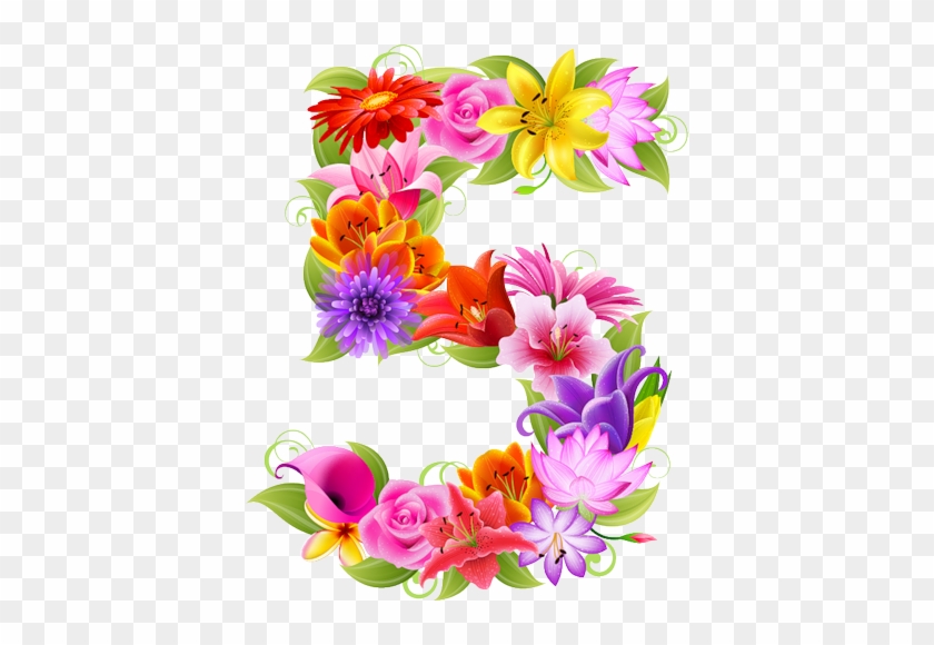 0 73484 1c1d23d9 L - Floral Numbers Clipart Flowers #324206