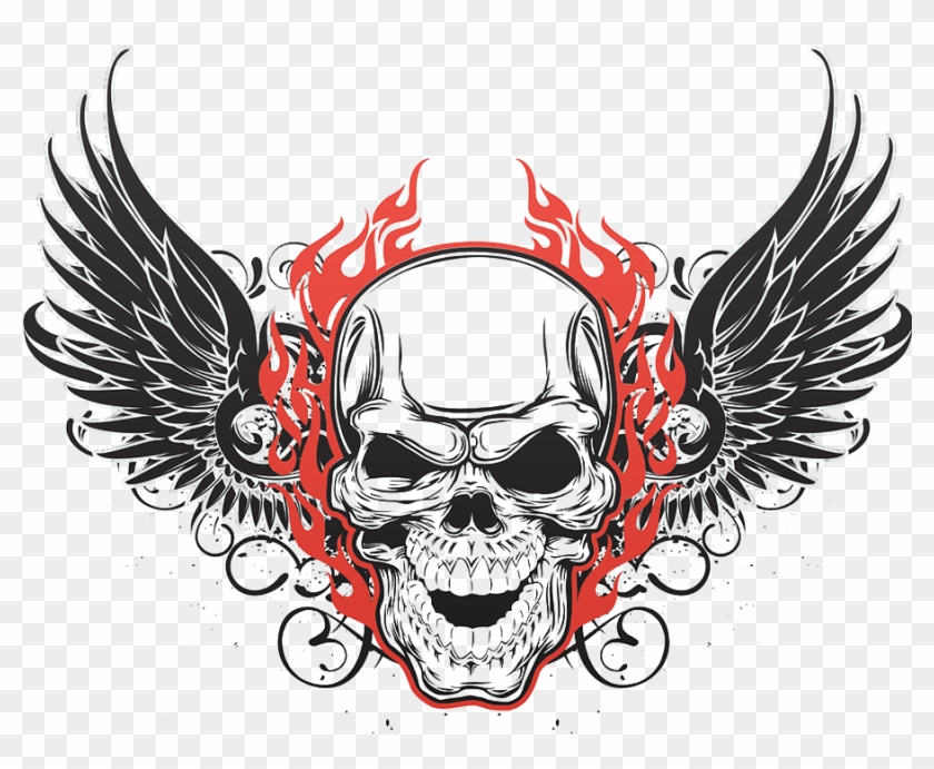 Human Skull Symbolism Wing Tattoo Skull Art - Human Skull Symbolism Wing Tattoo Skull Art #325392