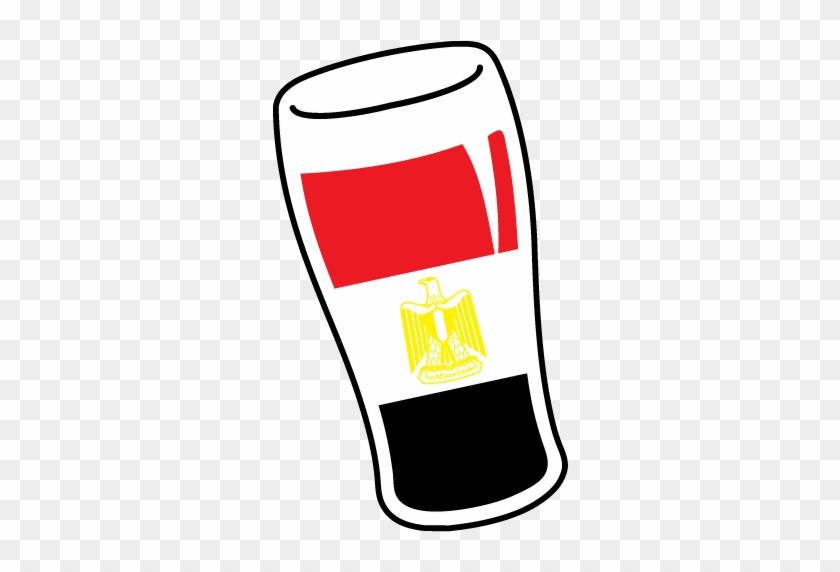 Egyptian Flag Coat Of Arms Beer Pint Glass Eagle Saladin - Schooner #330689