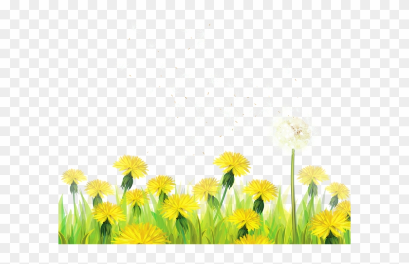 Transparent Grass With Dandelions Clipart - Dandelion Clipart #331268