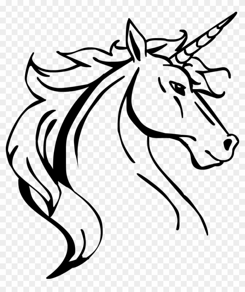 Beautiful Unicorn Line Drawing Head Commission Art Unicorn Head Line
