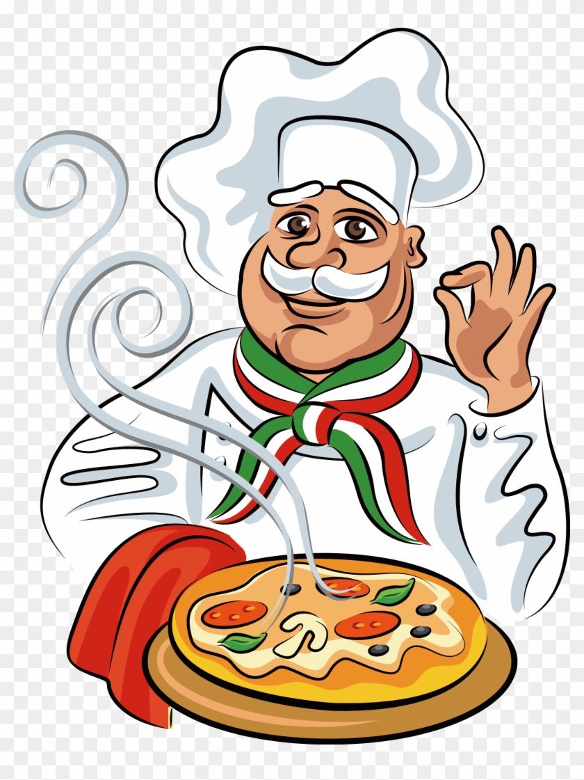 Pizza Italian Cuisine Chef Cook - Pizza Cartoon #335540