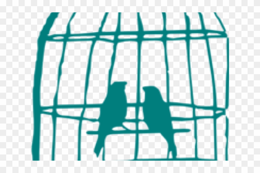 Cage Clipart Caged Bird - Birds In A Cage Drawing #336151