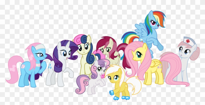 Kumkrum, Bon Bon, Fluttershy, Lotus Blossom, Nurse - Cartoon #338587