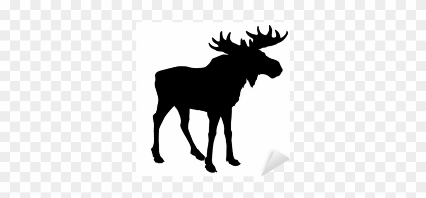 Silhouette Moose On White Background Sticker • Pixers® - Bull Moose Silhouette #342149