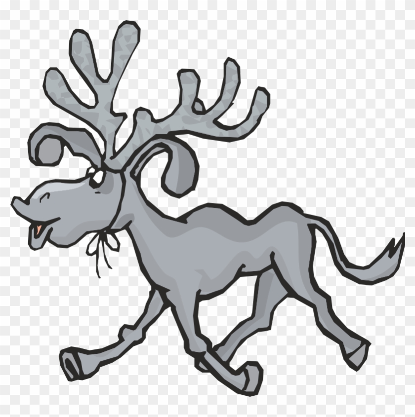 Reindeer Moose Antler Sticker Clip Art - Reindeer Moose Antler Sticker Clip Art #342175