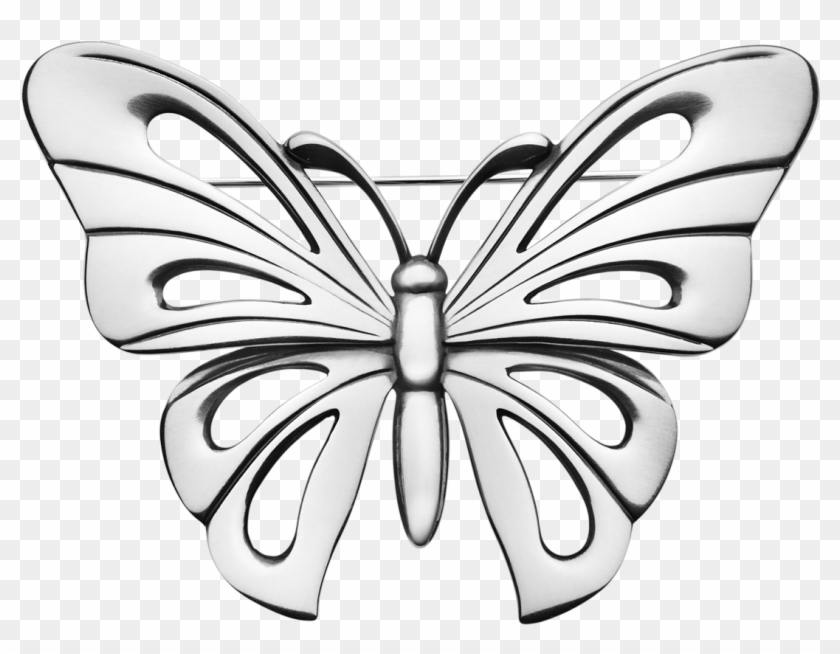 Steel Butterfly Cliparts - Silver Butterfly Brooch Uk #342448