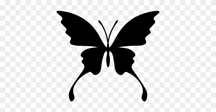 Butterfly Silhouette Vector - Siluetas Flores Y Mariposas - Free  Transparent PNG Clipart Images Download