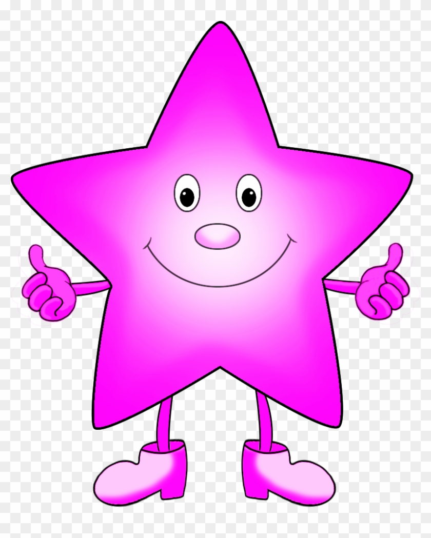 Pink Cartoon Star Clipart - Clip Art #343092