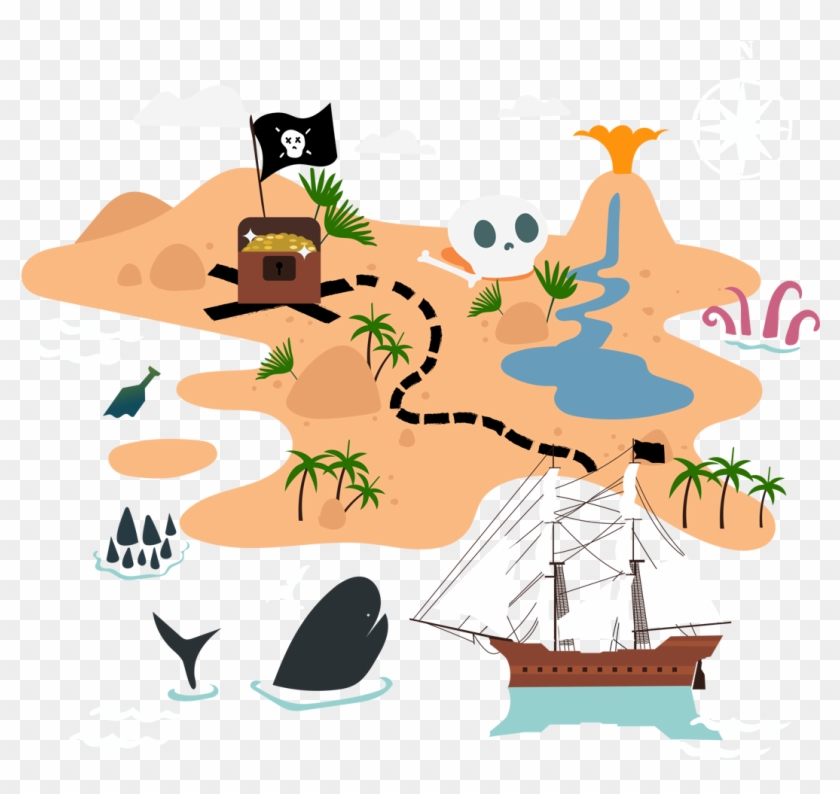 Piracy Map Euclidean Vector Treasure Navio Pirata - Piracy Map Euclidean Vector Treasure Navio Pirata #344494