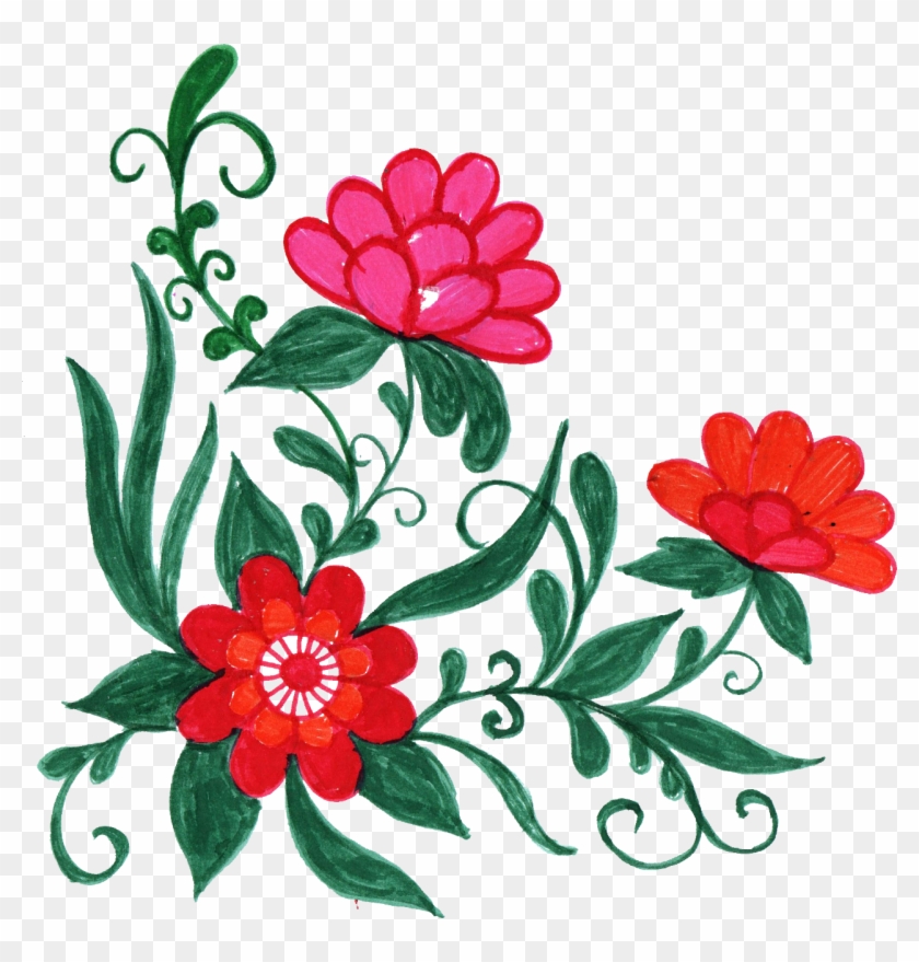 Free Colorful Flower Corner 4 Png - Png Format Flower Image Png #346824