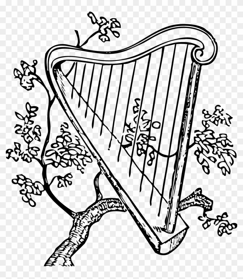 Harp Musical Instrument Clip Art - Harp Musical Instrument Clip Art #346990