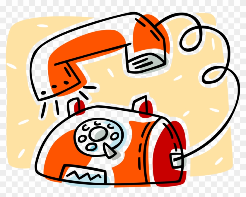 Vector Illustration Of Rotary Dial Telephone Ringing - Telefone A Tocar #349363