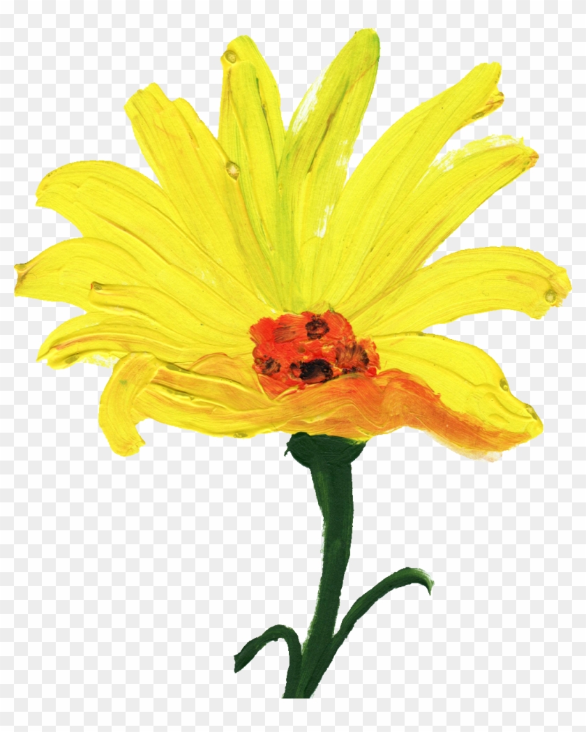 Free Download - Flowers Yellow Paint Png #349956