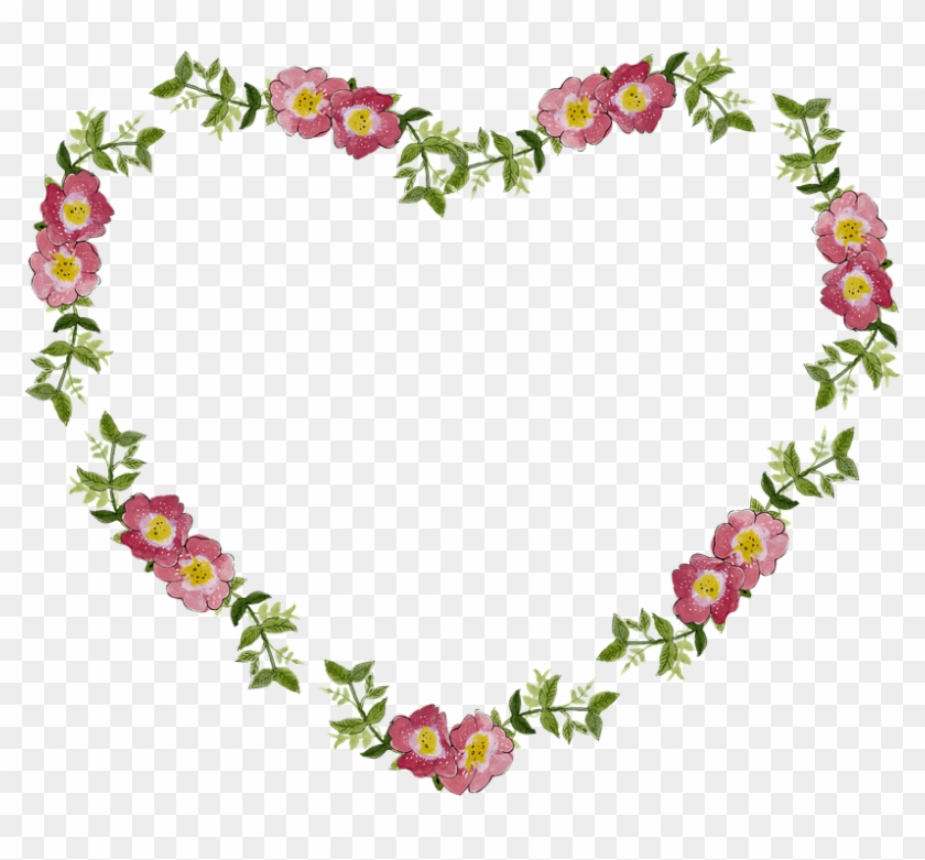 Bridal Frame Cliparts 12, - Flower Heart Frame Png #350095